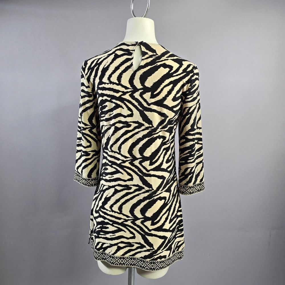 Joseph Ribkoff Black and Cream Patterned Top R5 - Picture 4 of 5